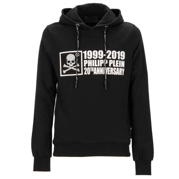 Hooded Sweater / Hoodie with 20th Anniversary and stars print and logo plate by PHILIPP PLEIN