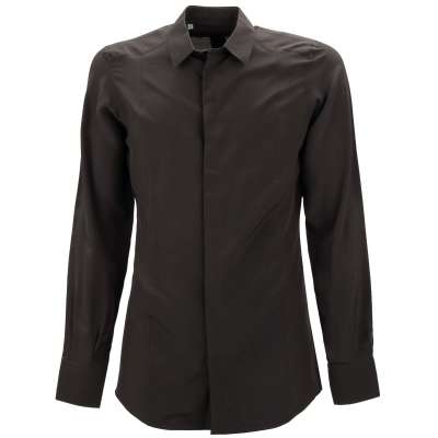 Slim Fit Silk Shirt GOLD Gray