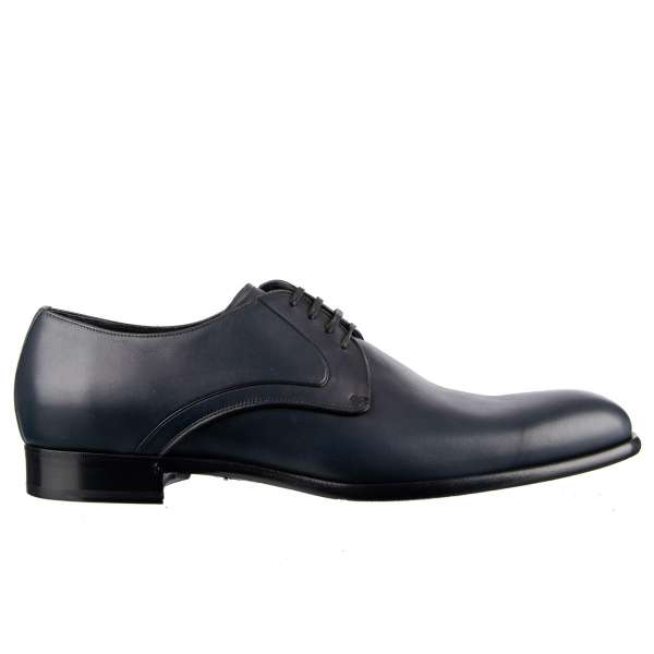 Formelle Derby Schuhe SIENA aus Glattleder in Blau von DOLCE & GABBANA