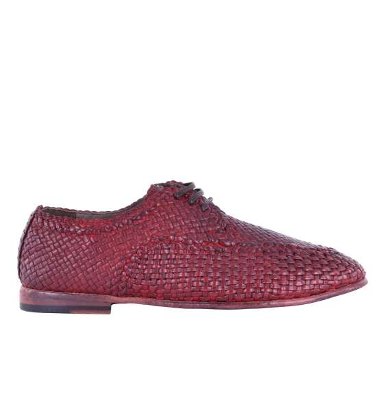 Woven calfskin derby shoes AMALFI with Grid-Deisgn by DOLCE & GABBANA Black Label