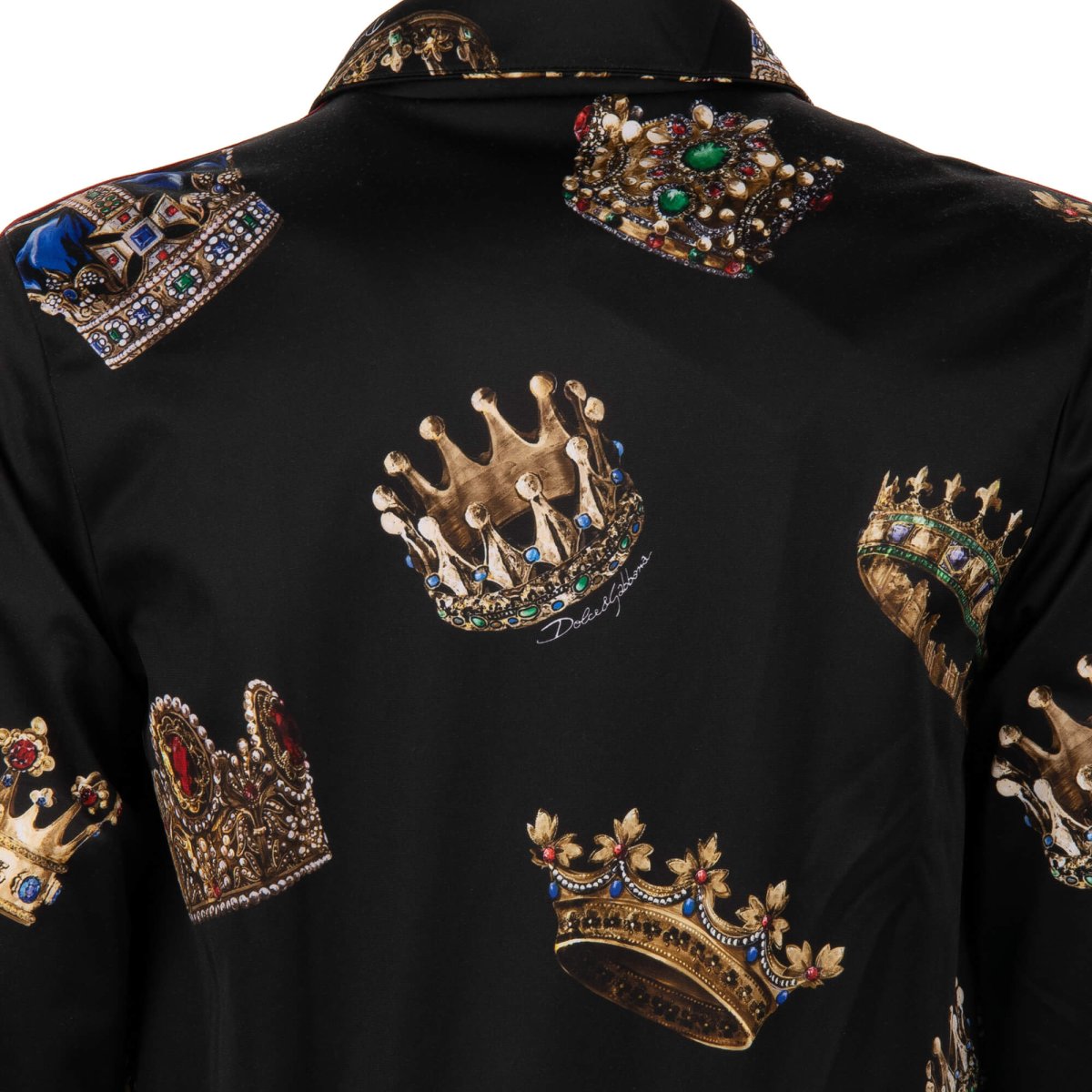 Dolce & Gabbana Baroque Crown King Jacket Striped Knit Black