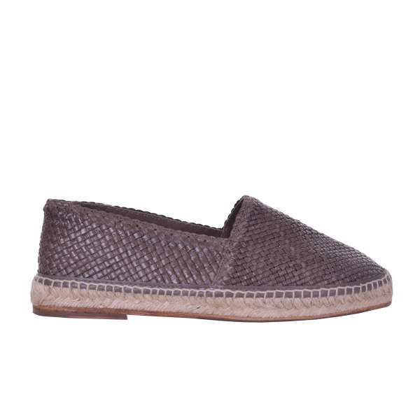 Woven Buffalo leather Espadrilles TREMITI in brown by DOLCE & GABBANA Black Label