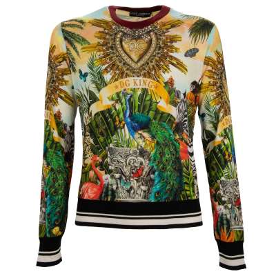 Tropical Heart Logo Crown Silk Longsleeve Sweatshirt Yellow