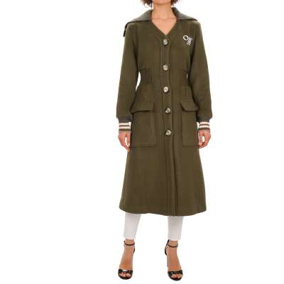 Wool Military Trench Coat Khaki IT 40 S