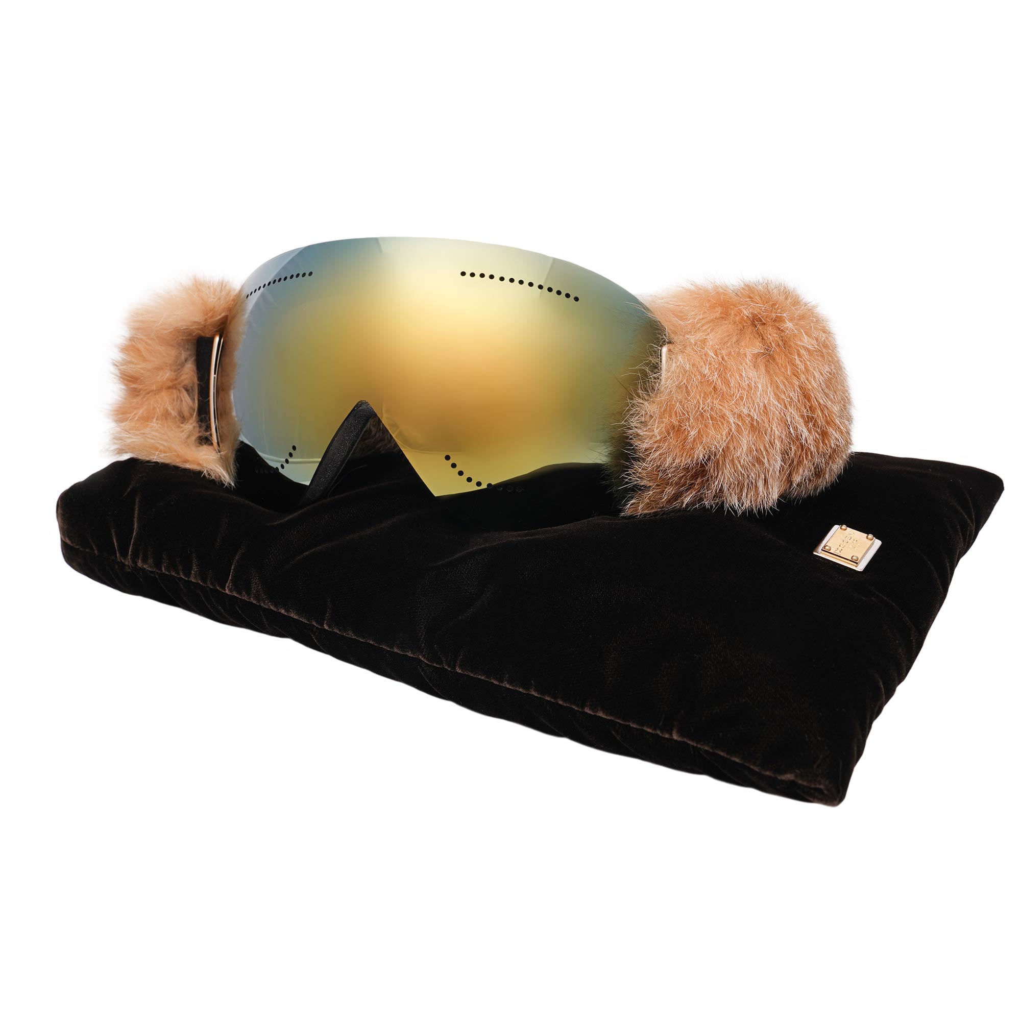 Dolce & Gabbana Mirrored Fur Ski Goggles Mask Sunglasses BI0759 Green