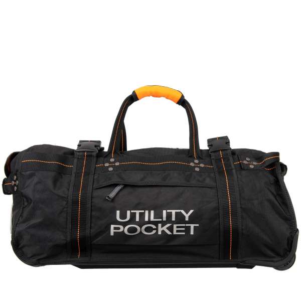 Trolley Travel bag / Duffle bag with extendables handle, two roles, pockets and logos by PARAJUMPERS