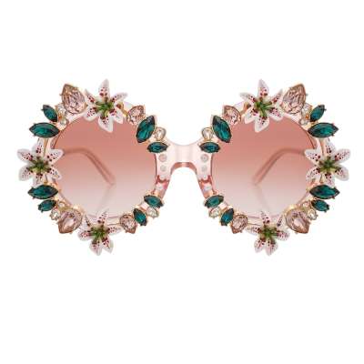 Lily Crystal Flower Oversize Sunglasses Pink DG4369