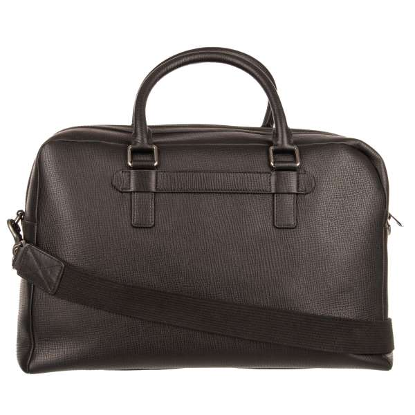 Business Tasche / Reisetasche aus Palmellato Leder mit doppeltem Griff, verstellbarem Gurt und Reißverschluss von DOLCE & GABBANA
