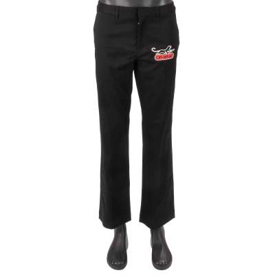 Virgil Abloh Chino Pants KM20 Temporary with Logo Print Black L