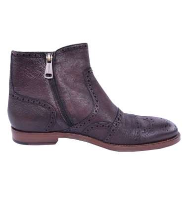 Deer Leather Business Boots Brown