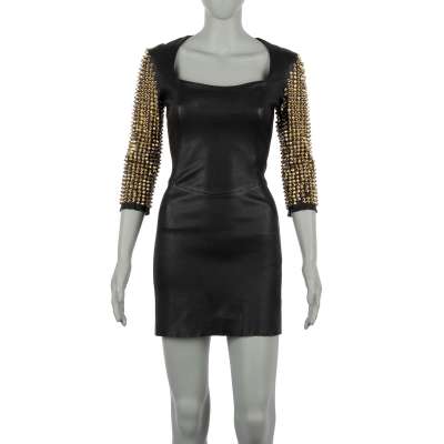 Studded Short Leather Dress BEAUTIFUL LIKE YOU Black S