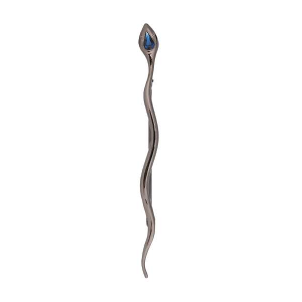Men Snake shape Brooch / Jacket Lapel Pin with a blue crystal by DOLCE & GABBANA