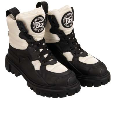 DG Logo Plateau Trekking Sneaker Boots Shoes Black White