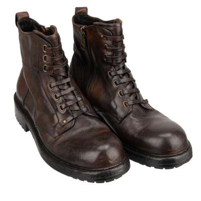 Leder Stiefel Stiefeletten Boots Schuhe BERNINI Braun 43 UK 9 