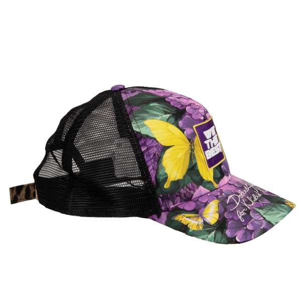Mesh Back Baseball Cap with butterfly, flowers and logo print and Logo Sticker by DOLCE & GABBANA - DOLCE & GABBANA x DJ KHALED Limited Edition