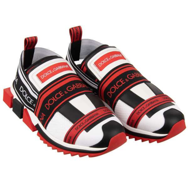 Low Top Sneaker SORRENTO made of stretch fabric with massive rubber sole and logo stripes by DOLCE & GABBANA