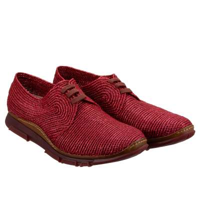 Raffia Low-Top Men Sneaker Shoes SCILLA Red 44 UK 10 US 11