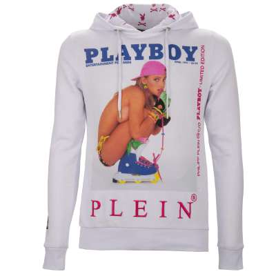 Julie Clark Skategirl Printed Hoodie with Logo Embroidery White