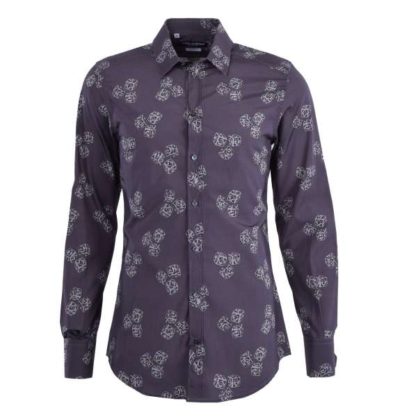 Dices printed shirt with short collar and cuffs by DOLCE & GABBANA Black Label - GOLD Line