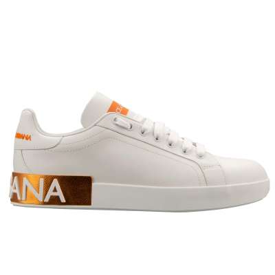 DG Logo Women Low-Top Sneaker PORTOFINO White Orange 40 US 10