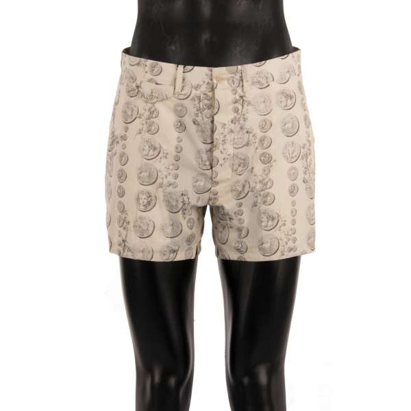 Roman Coins printed Shorts made of cotton by DOLCE & GABBANA