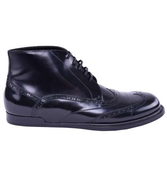 Patent Leather Business Boots by DOLCE & GABBANA Black Label 