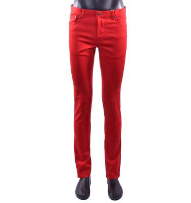 COUTURE Hose im Jeans Stil Rot
