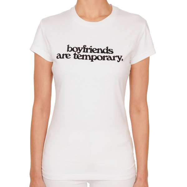 Baumwolle T-Shirt mit Logo und Boyfriends are Temporary Patch in schwarz und weiß von OFF-WHITE c/o Virgil Abloh