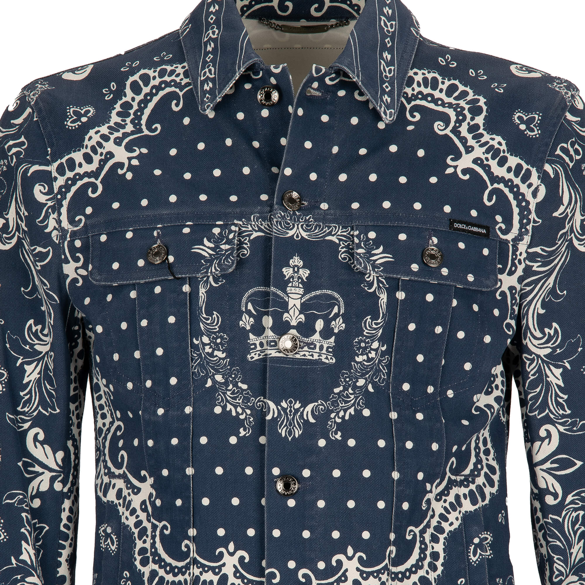 DG Jacquard Denim Jacket in Blue - Dolce Gabbana