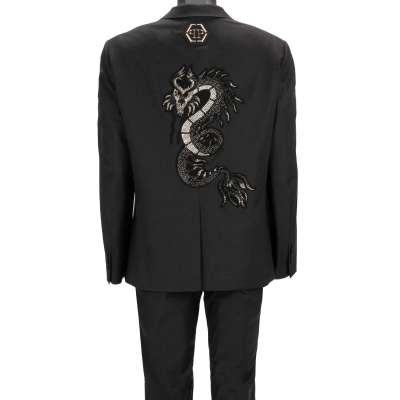 Crystal Dragon Suit Jacket Pants Gray 58 48 3XL