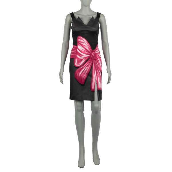 Tight Pencil Cut Dress with bow tie print by MOSCHINO COUTURE