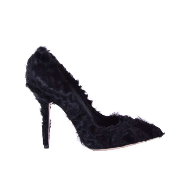 Pumps BELLUCCI aus Karakul Pelz mit sehr hohem Absatz von DOLCE & GABBANA Black Label