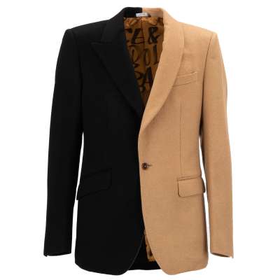 Kaschmir 2 in 1 Blazer Jacke SICILIA Schwarz Braun 48 38 M 