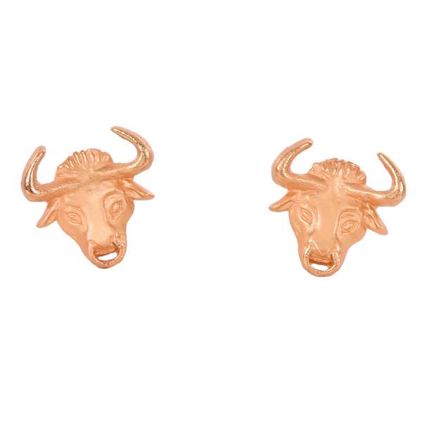 "Testa Toro" Cufflinks in a form of a bull head with ring in a nose in gold galvanized metal by DOLCE & GABBANA