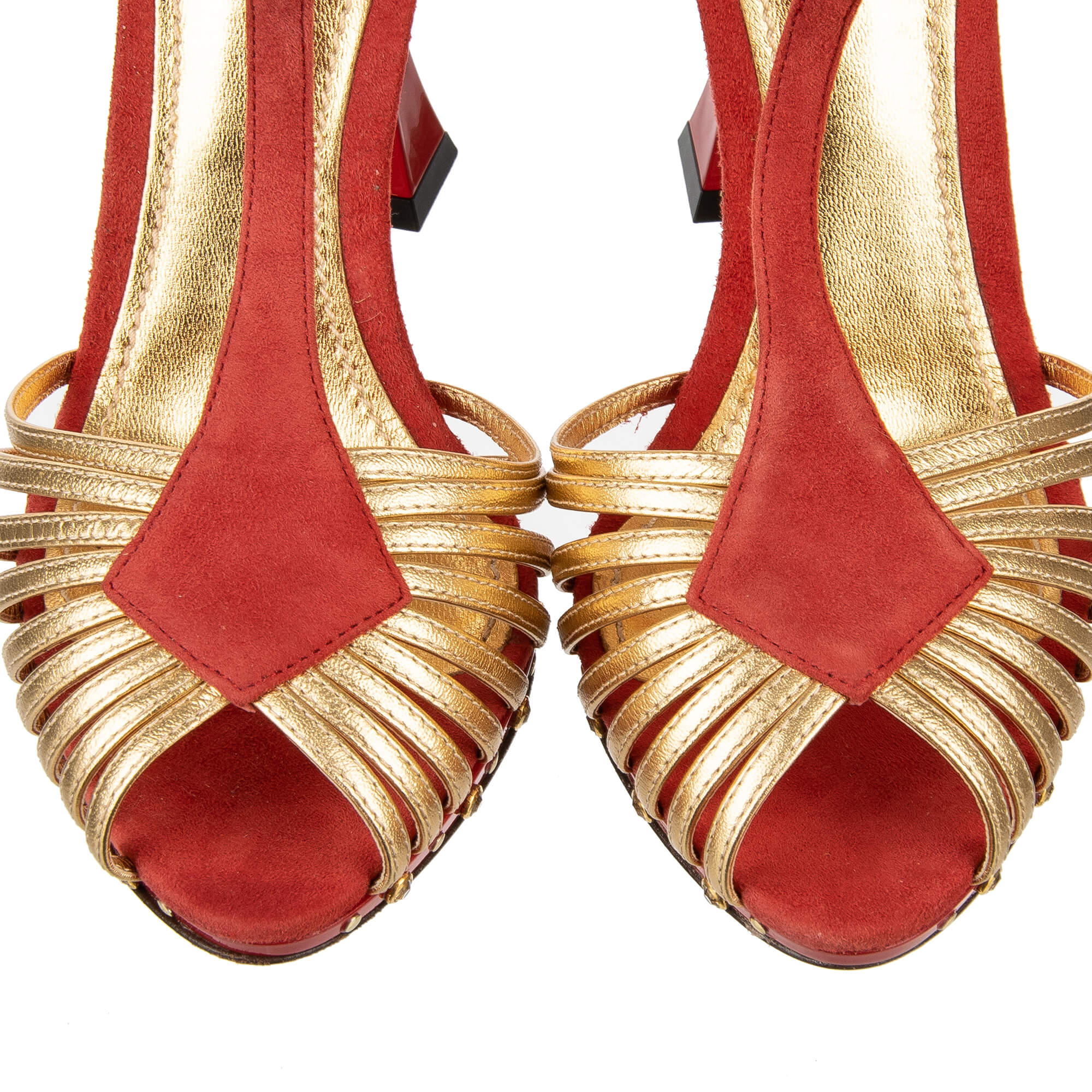 Dolce Gabbana Crystal Sacred Heart High Heel Sandals BETTE Red