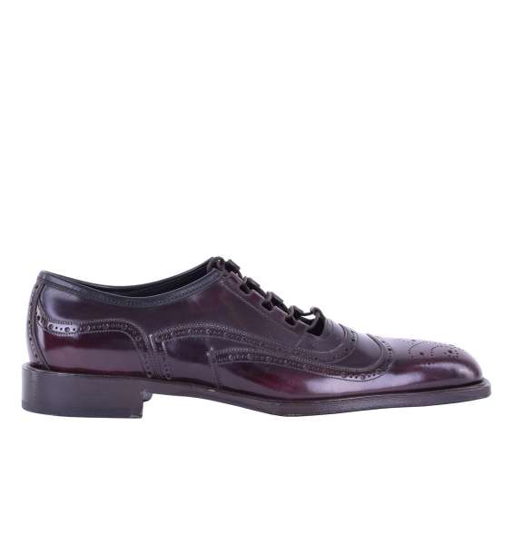 Offene Derby Schuhe SIENA aus glattem Kalbsleder von DOLCE & GABBANA Black Label