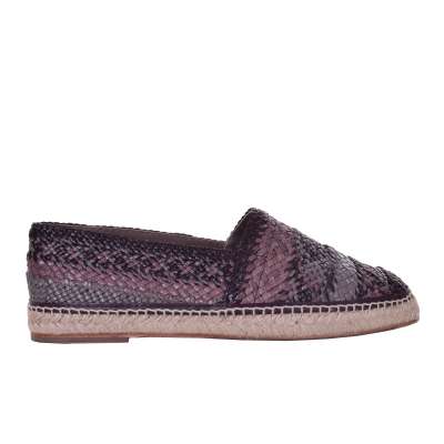 Gewebte Büffel Leder Espadrilles Schuhe TREMITI Braun Beige