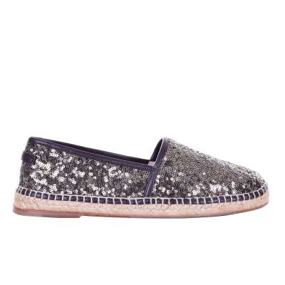 Pailletten Espadrilles Schuhe TREMITI Gold Schwarz