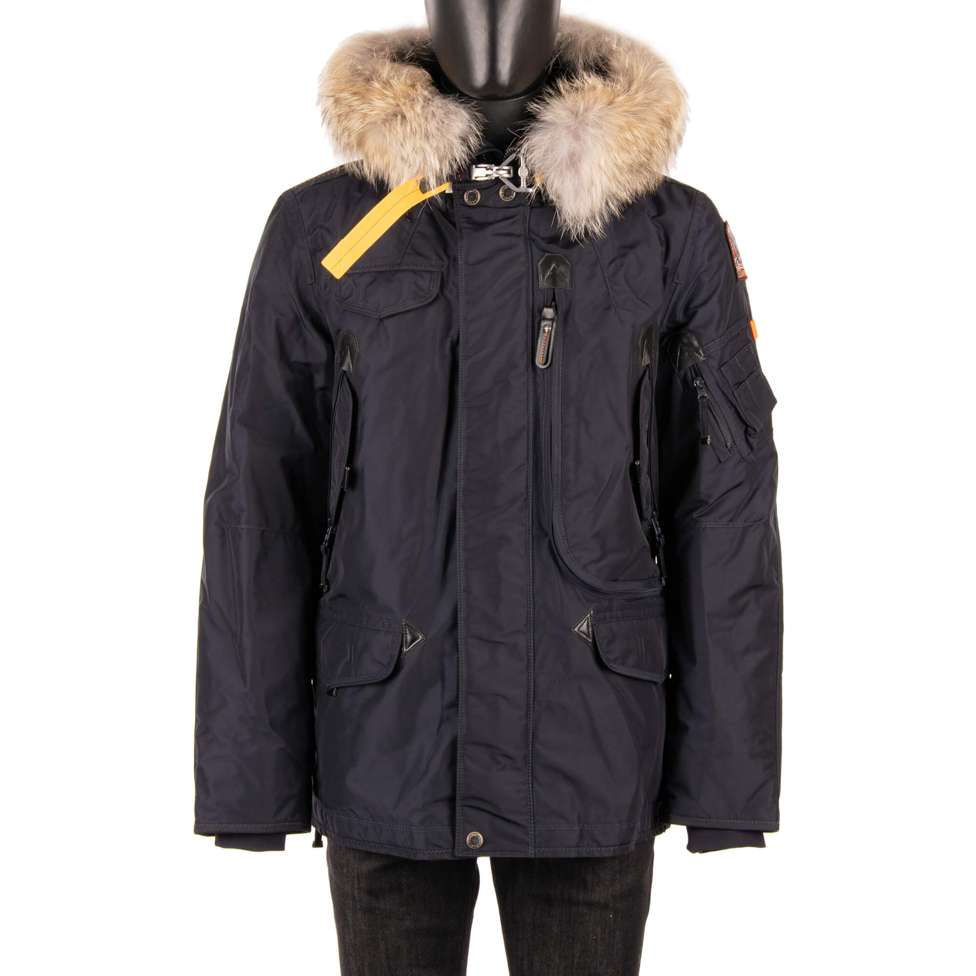 Parajumpers Parka Down Jacket RIGHT HAND with Fur Hoody and Lining Navy ...