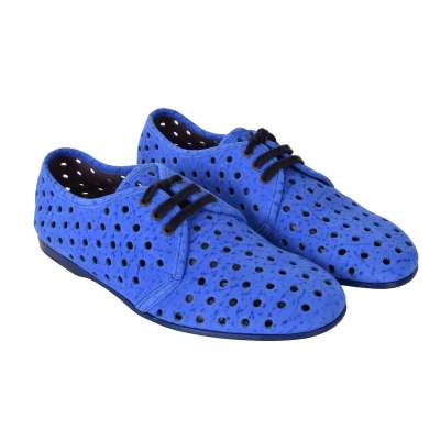 Perforated Suede Derby Shoes AMALFI Blue