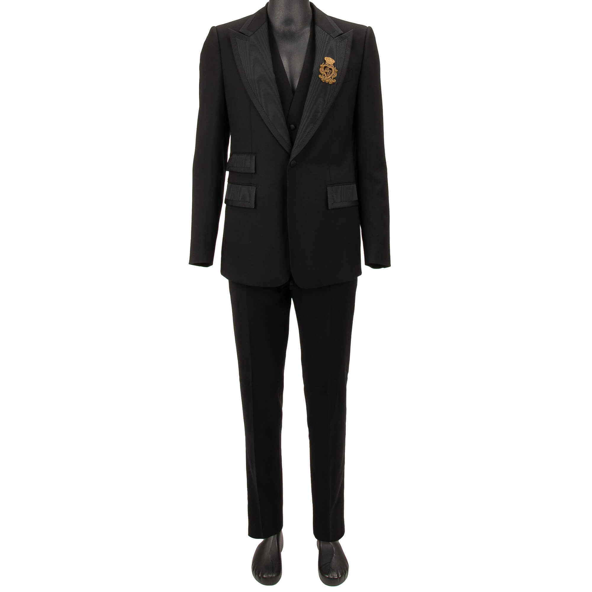 Black suit jacket clearance with gold trim