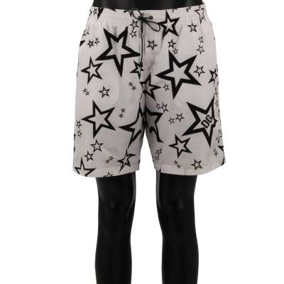 DG Logo Star Beachwear Swim Shorts Trunks Black White 5 L