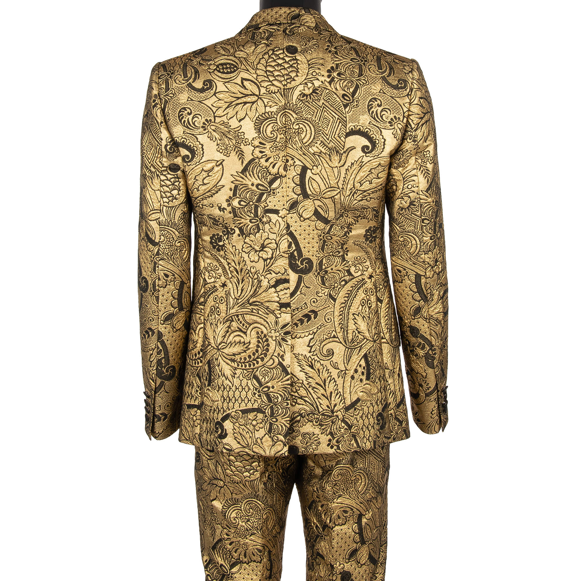 Dolce Gabbana Baroque Flower Jacquard SICILIA Suit Jacket Waistcoat Gold FASHION ROOMS