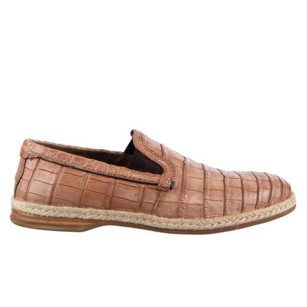 Loafer im Espadrilles Stil MONDELLO aus Krokodilleder DOLCE & GABBANA