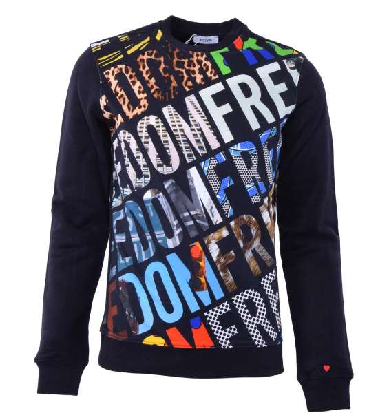 Sweatshirt with colored "Freedom" motive print by MOSCHINO First Line