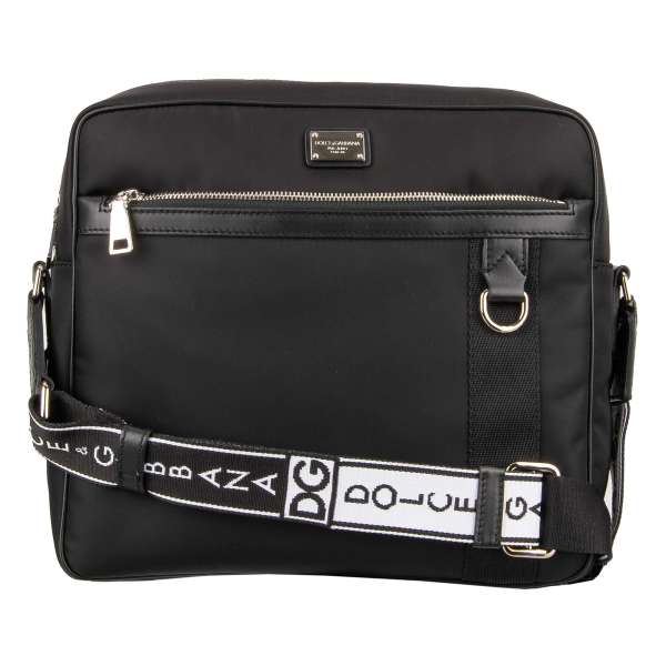 Sling Bag with Printed Strap-Black