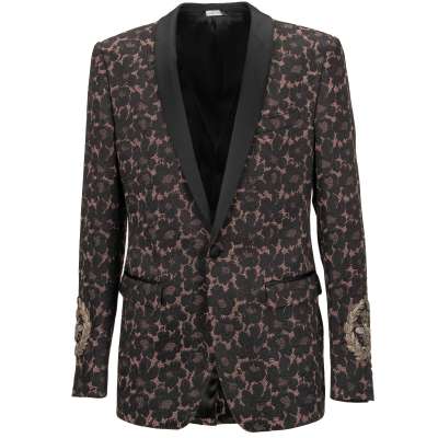 Jacquard Blazer MARTINI mit Krone Biene Stickerei Schwarz 48 38 M 