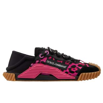 DG Logo Leopard Print Damen Sneaker NS1 Pink Schwarz 40 US 10