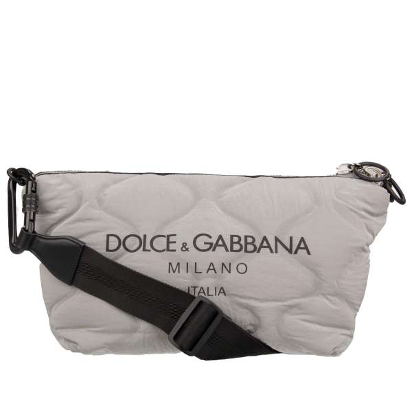 Gesteppte Neopren Crossbody Tasche / Schultertasche mit Logo Print und Details aus Leder von DOLCE & GABBANA