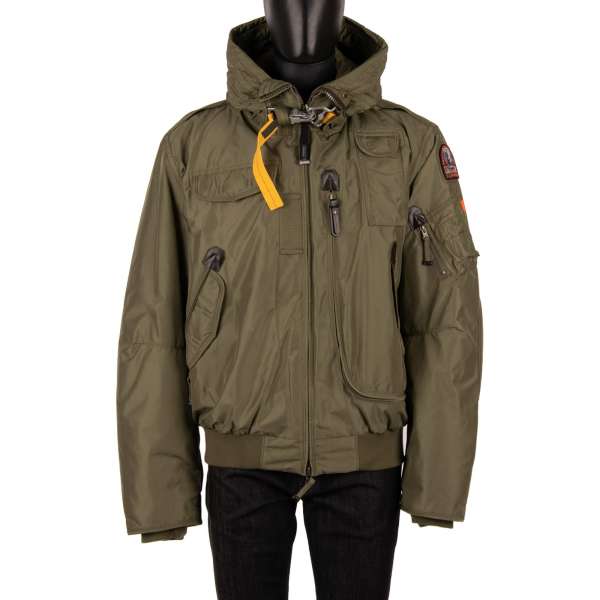 Bomber / Daunenjacke GOBI BASE mit herausnehmbarem Daunenfutter, Kapuze und vielen Taschen in Military Grün / Khaki